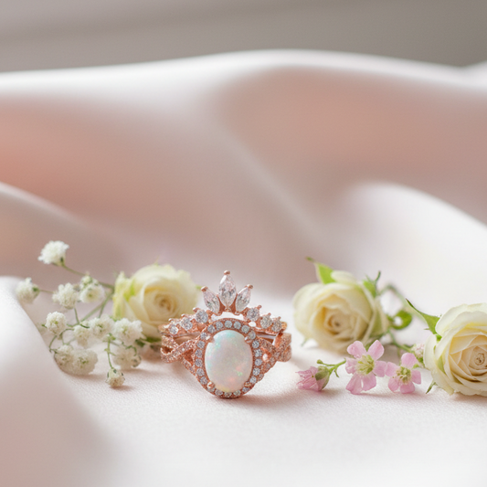 Allison Ring And Band - Silk with Flowers